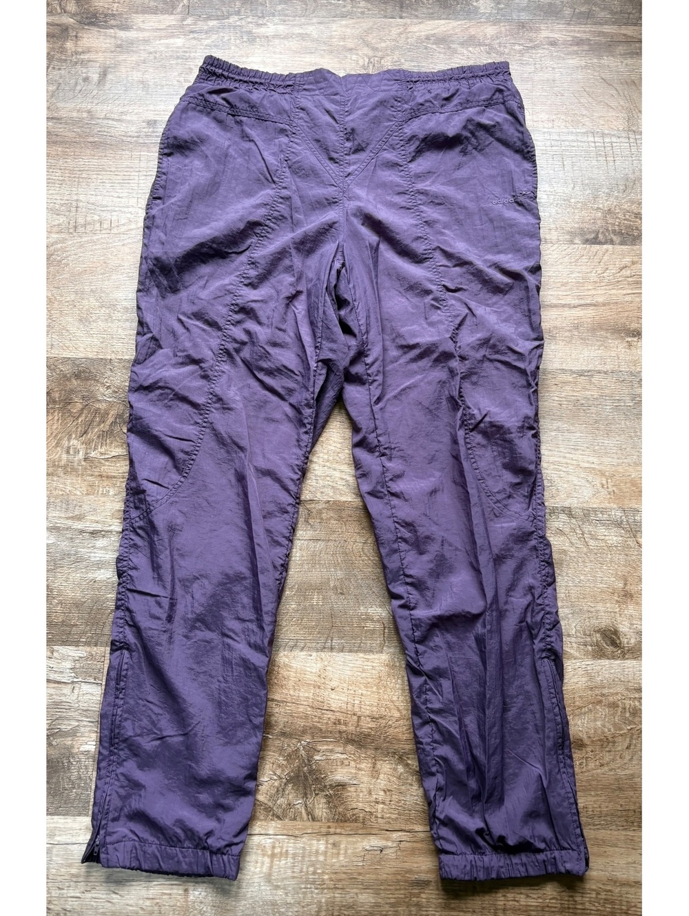 Adidas Vintage Purple Nylon Track Pants Size Large